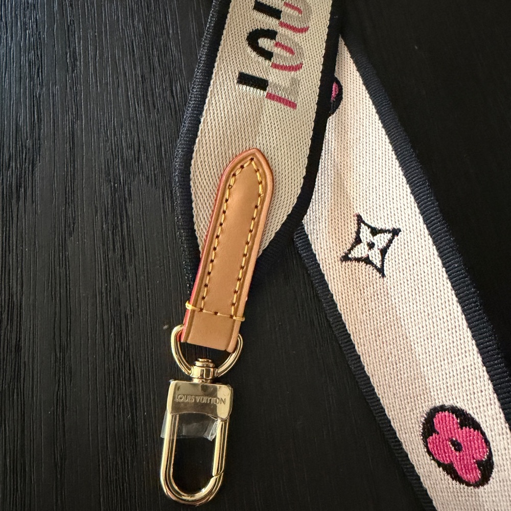 Louis Vuitton Beige and Black Strap with Pink Accents - Picture 3 of 5
